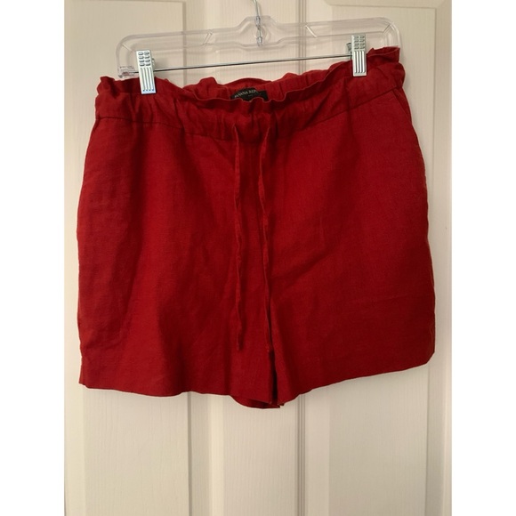 Banana Republic Factory Red Linen Blend Drawstring Shorts Women’s Size Small - Picture 1 of 4